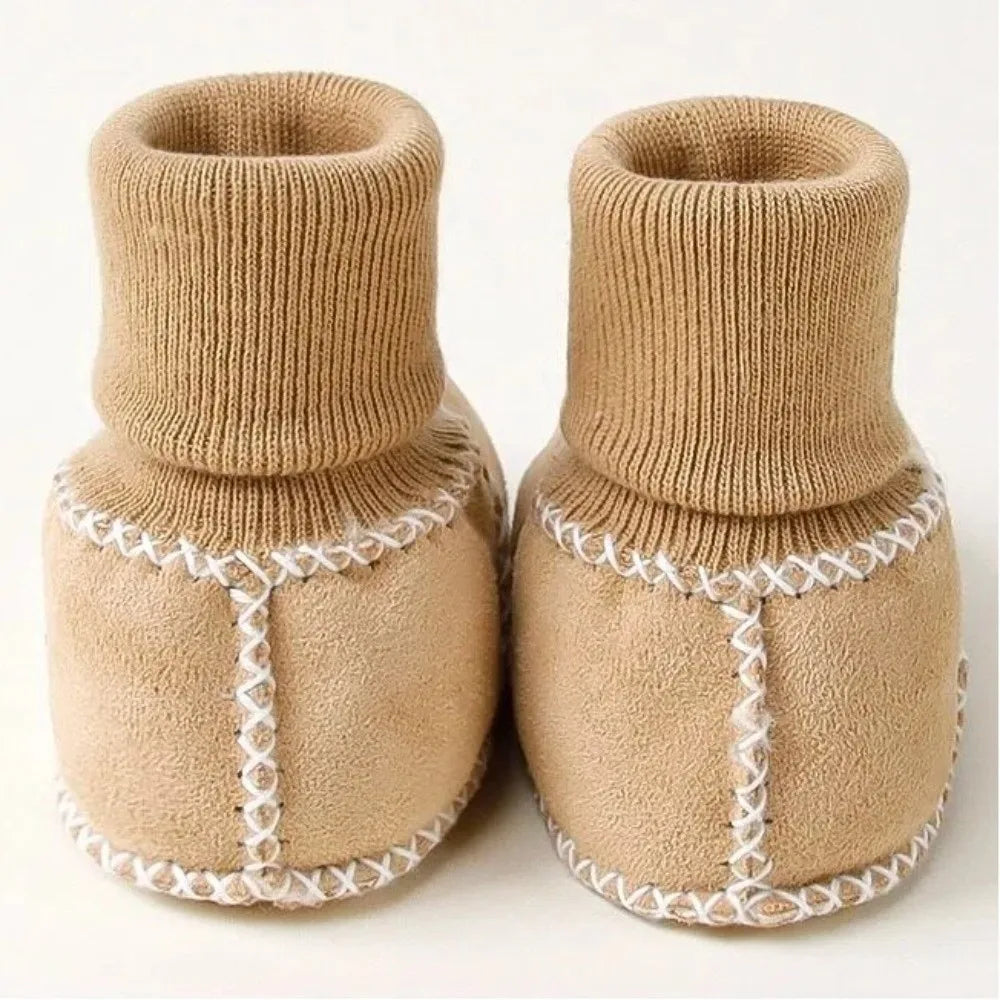 Happy™ InfantSocks 1+1 GRATIS: Elegante Varme Ruskind Krybbesikre Spedbarnssokker