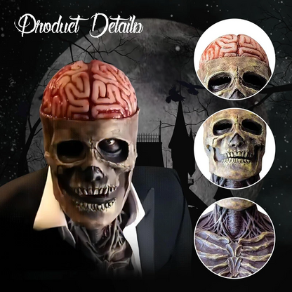 SkeletonMask: Realistisk Skremmende Skjelett Halloweenmaske Kostyme