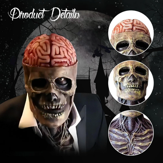 SkeletonMask: Realistisk Skremmende Skjelett Halloweenmaske Kostyme