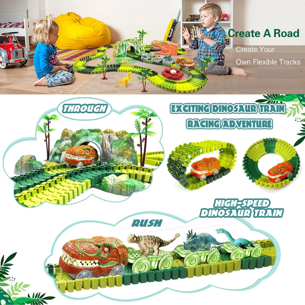 Kletshuts™ DinoTrack – Fleksibelt Dino Banebyggesett