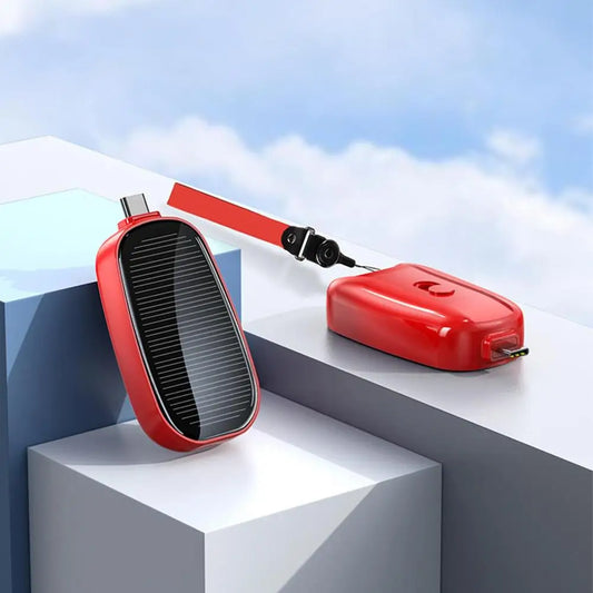 MiniPowerBank: 1200mAh Solenergi Nøkkelkjede Strømbank