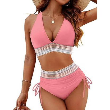 Icone™ DrawstringBikini: Elegant Højtaljet To-Delt Snøre Bikini