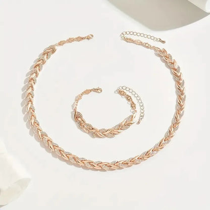 Jewelance™ FashionJewelry: Luksuriøst Pile-Inspireret Armbånd Og Halskæde Mode Smykker Sæt