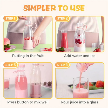 Globetrek° PortableBlender: Oppladbar Mini Elektrisk Smoothie- og Juicemaskin Bærbar Blender