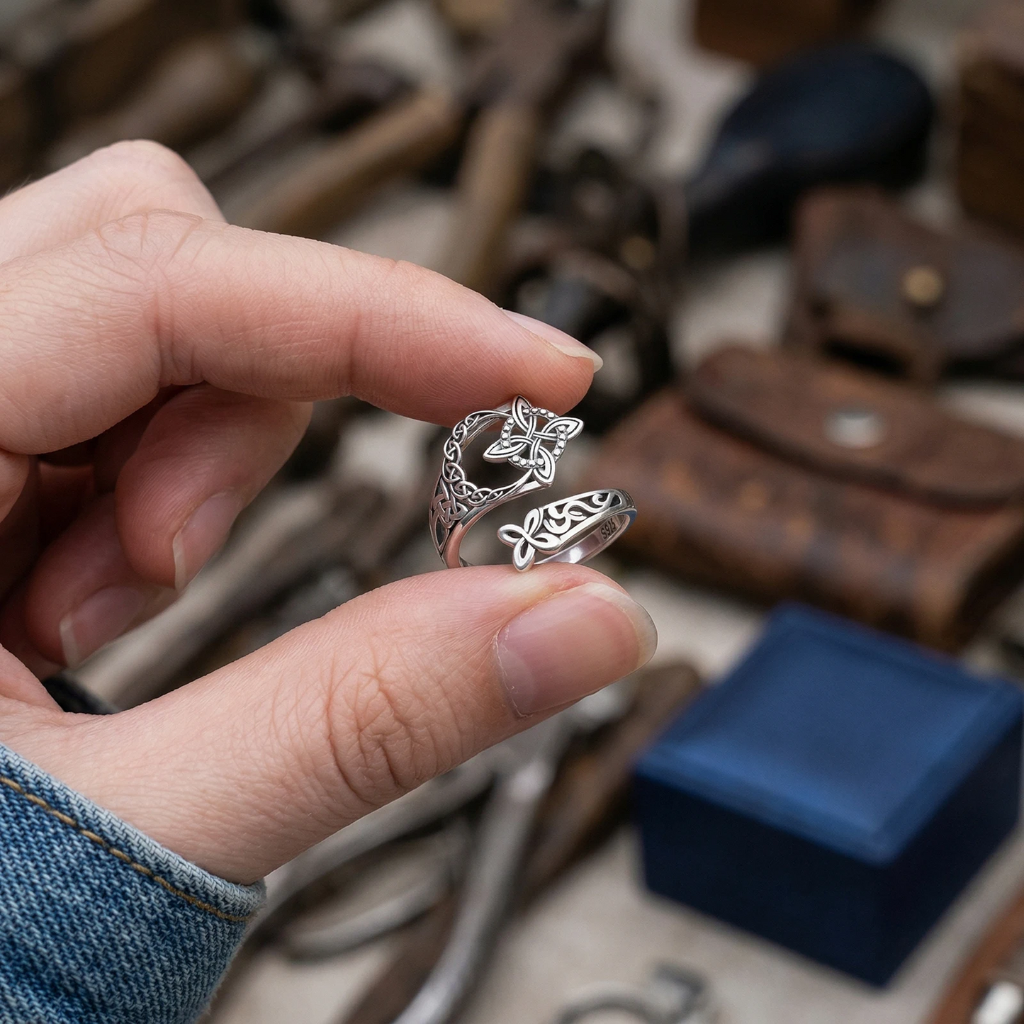 Jewelance™ KnotRing 1+1 GRATIS: Vintage-inspireret justerbar minimalistisk keltisk knotringe