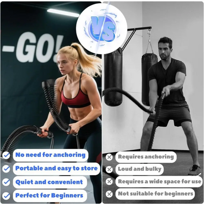 FitnessBar 1+1 GRATIS: Justerbar Fjeder Krop Træning Fitness Bar Træner