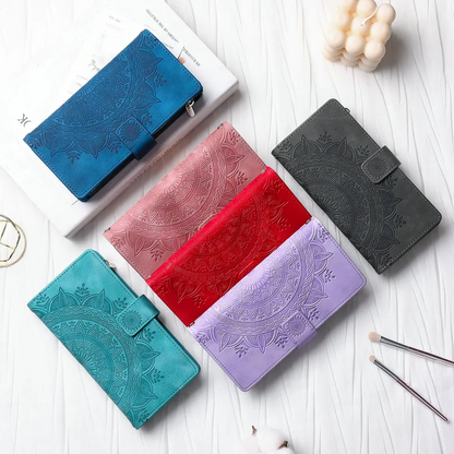 Icone™ WalletCase: Premium Præget Flip Cover Slankt Telefon Tegnebogs Etui