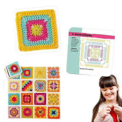 CrochetCards: Firkantet Strikking Hekling Guide Kortsett