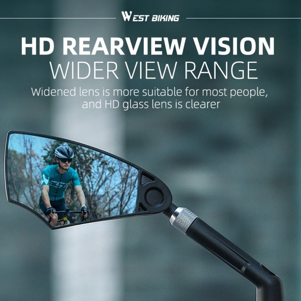 CyclingMirrors 1+1 GRATIS: Slitesterkt 360° Roterbart Bredt Synsfelt Antirefleks Sykkelspeil