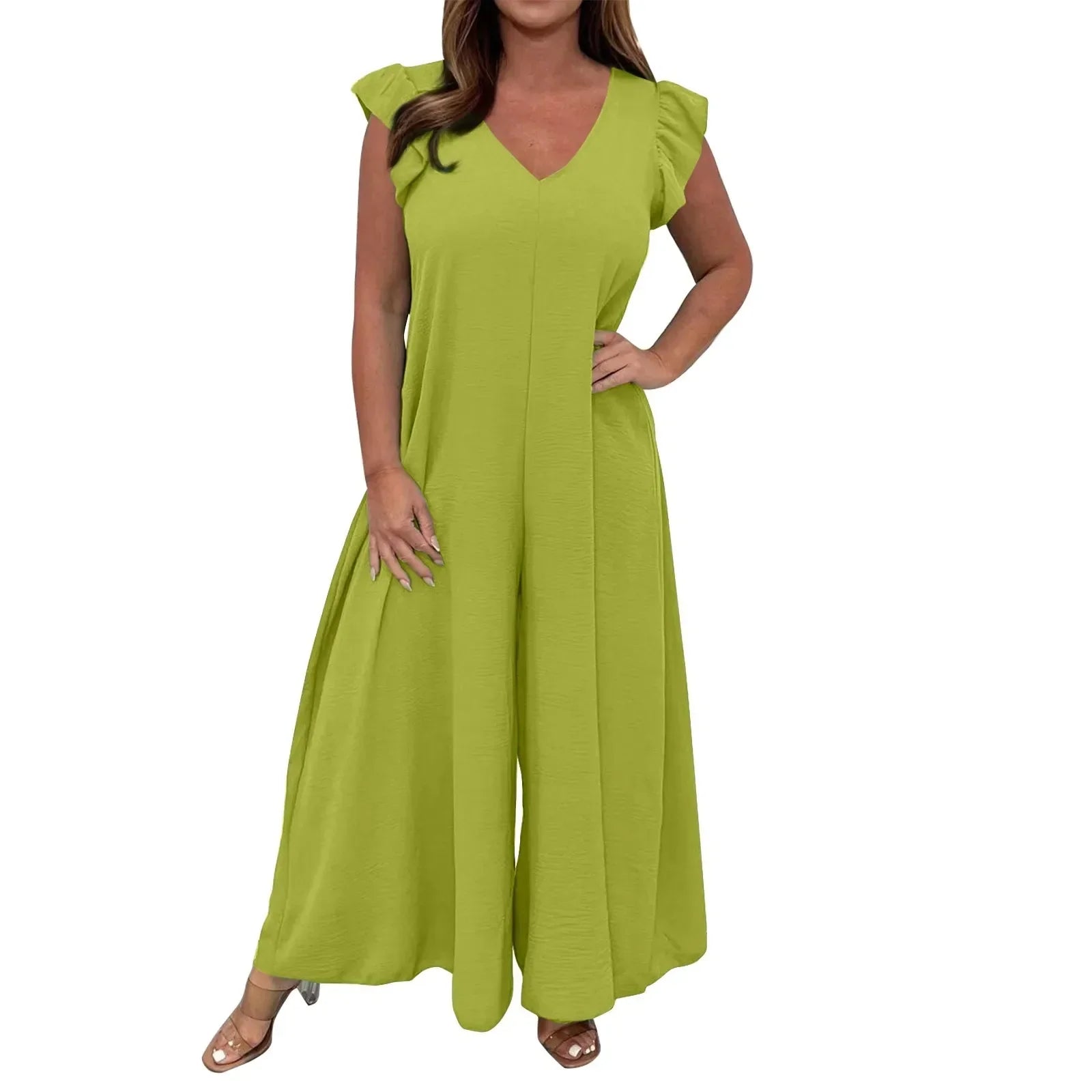 Icone™ CasualJumpsuit: Med volanger, vide ben Casual Jumpsuit