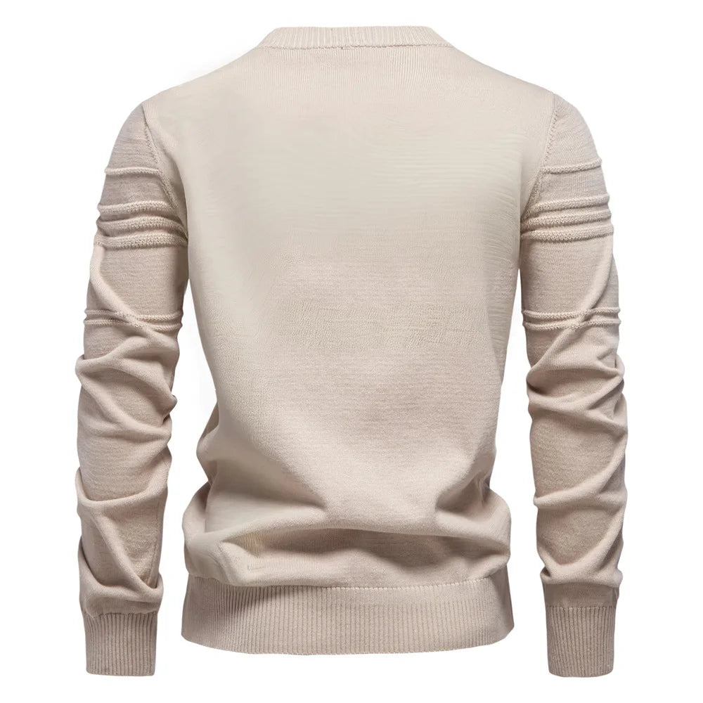 Icone™ StylishSweater: Herre Rund Hals Lunt Stilfuldt Sweater
