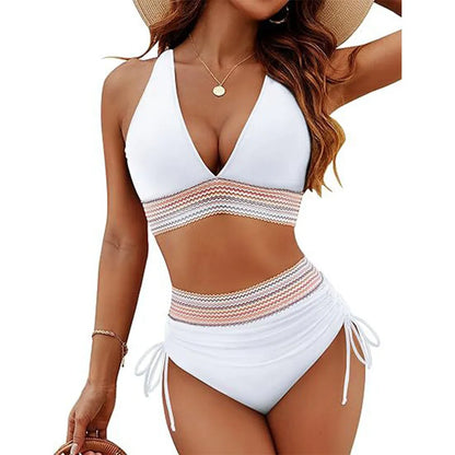 Icone™ DrawstringBikini: Elegant Højtaljet To-Delt Snøre Bikini