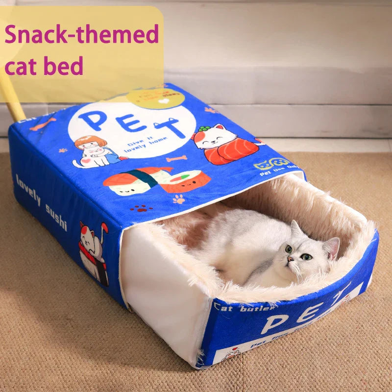 Catfri® CatBed: Koselig Innelukket Rektangulær Gjemmested KatteSeng
