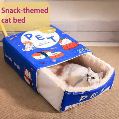 Catfri® CatBed: Koselig Innelukket Rektangulær Gjemmested KatteSeng