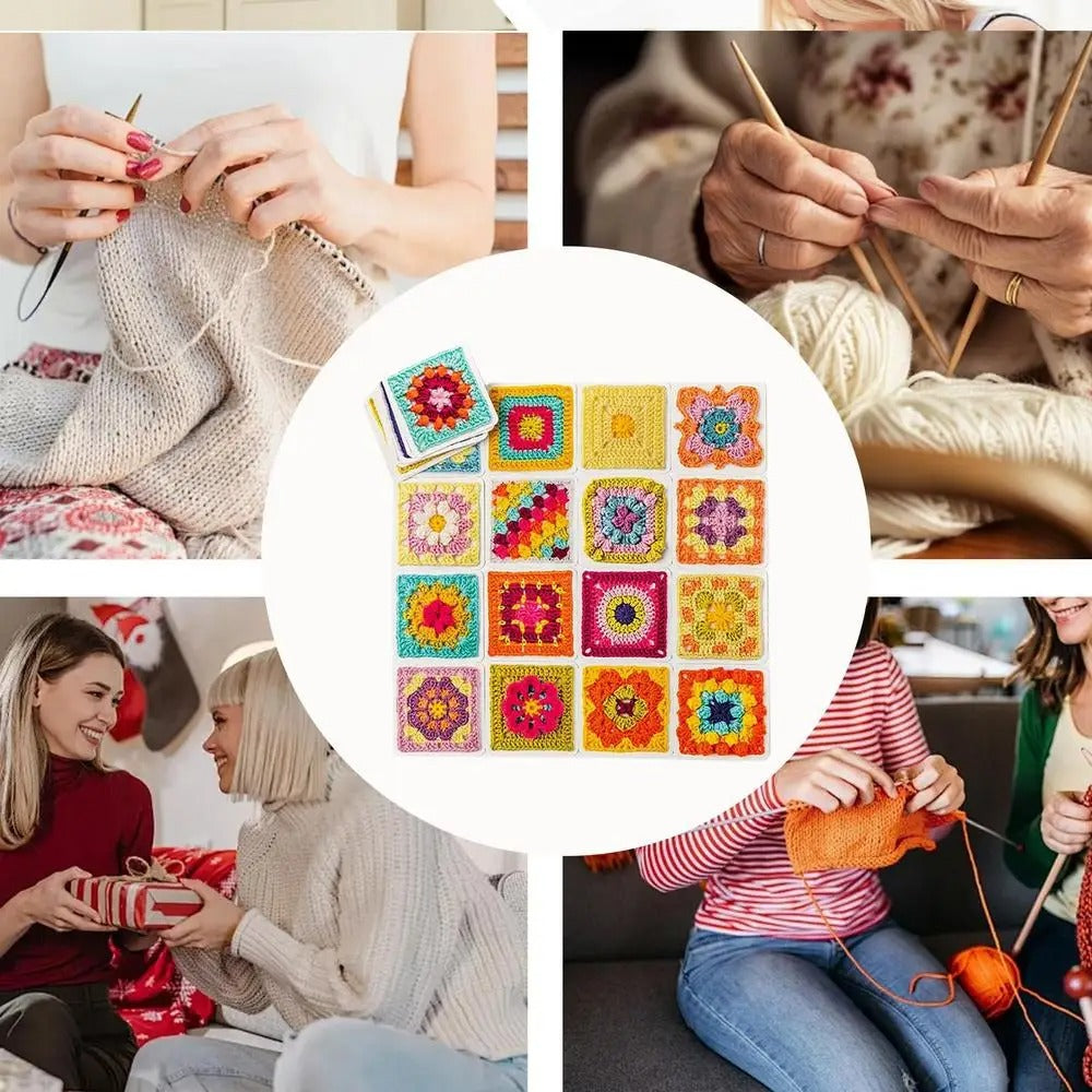 CrochetCards: Firkantet Strikking Hekling Guide Kortsett