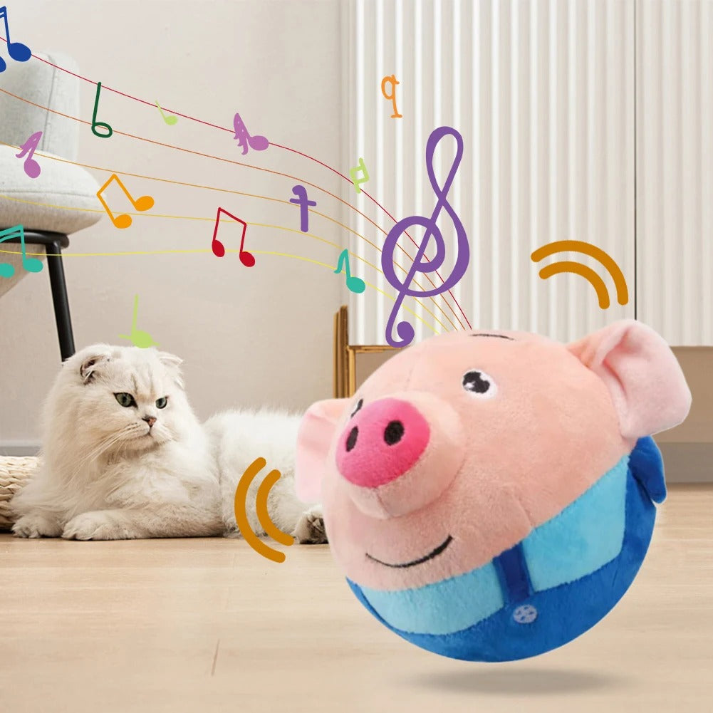 DogCatFri™ BouncingToy: Interaktiv Hoppende Kjæledyr Plysj Leketøyball