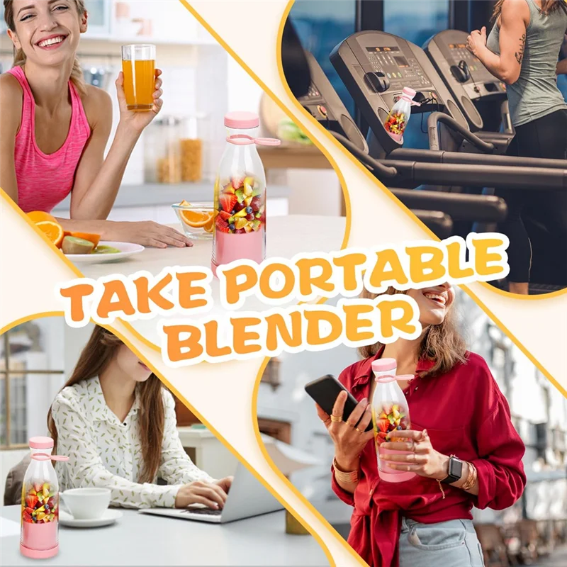 Globetrek° PortableBlender: Oppladbar Mini Elektrisk Smoothie- og Juicemaskin Bærbar Blender