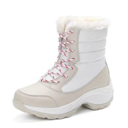 Happy™ ComfyBoots: Kvinders Chunky Platform Snørebånd Høj-Skære Comfy Støvler