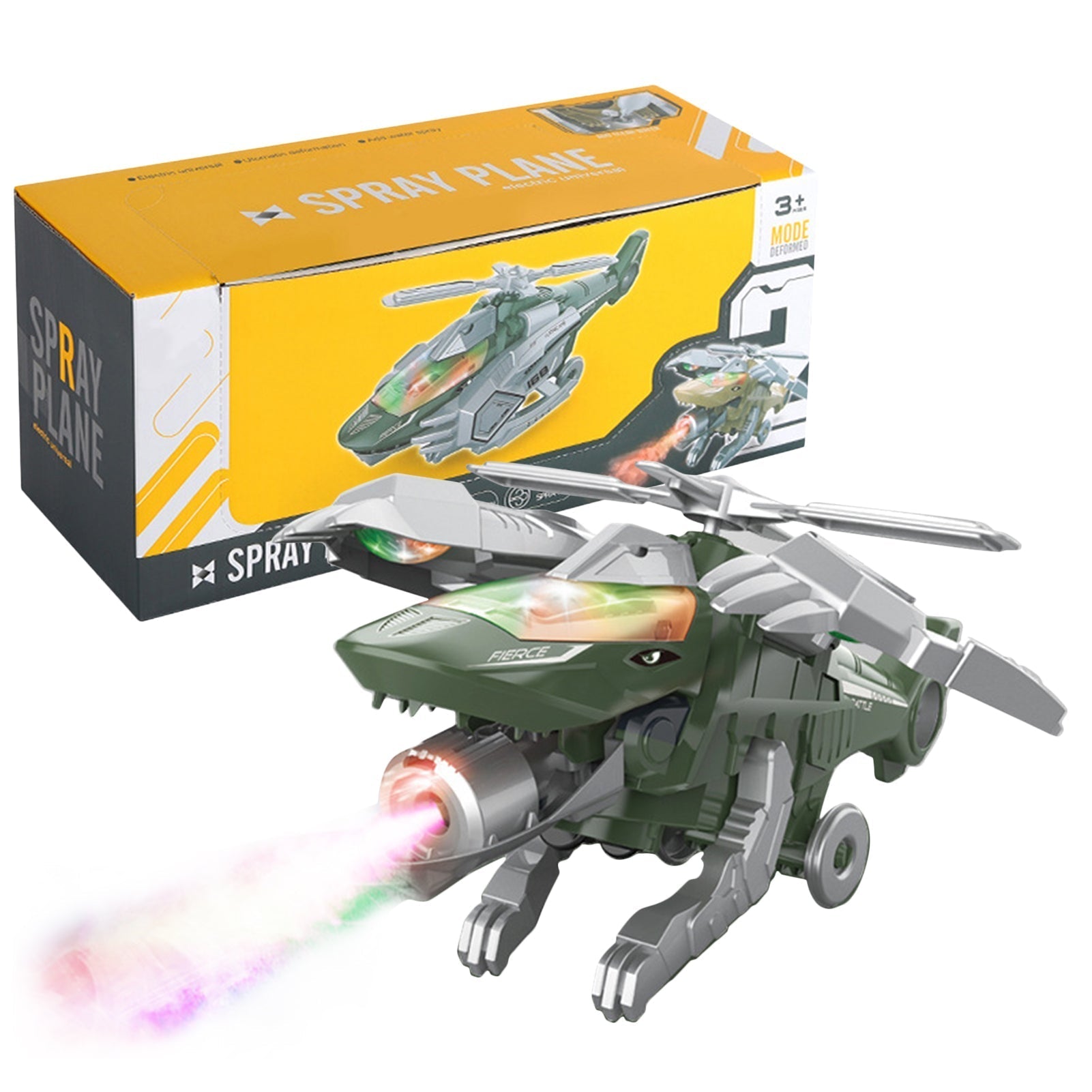Kletshuts™ Dino - LED Transformerende Dinosaur Helikopter Leketøy