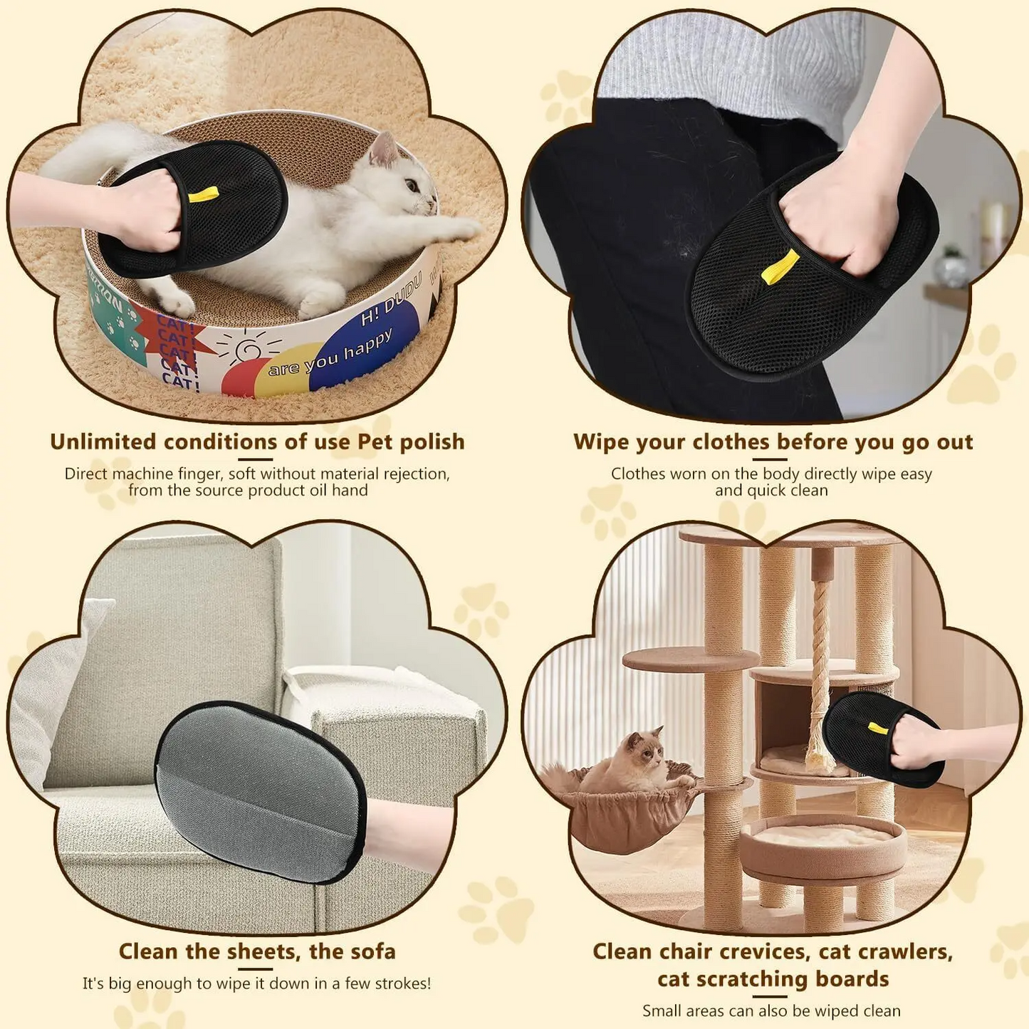 DogCatFri™ CleaningGloves 1+1 GRATIS: Elektrostatisk Dyrehårfjerner Hansker