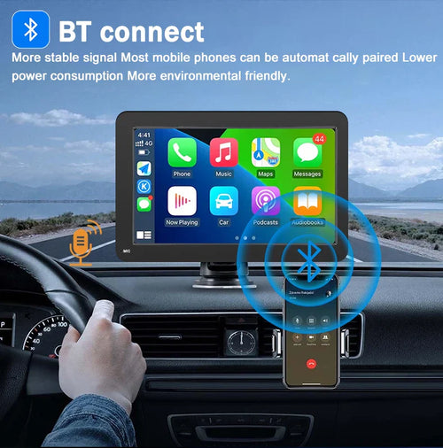 CarPlay - 7 Tommer Trådløs Bærbar Android Bilskjerm