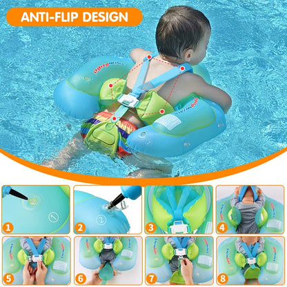 Kletshuts™ BabyFloat: Babybassengflyter med innebygd solskjerm