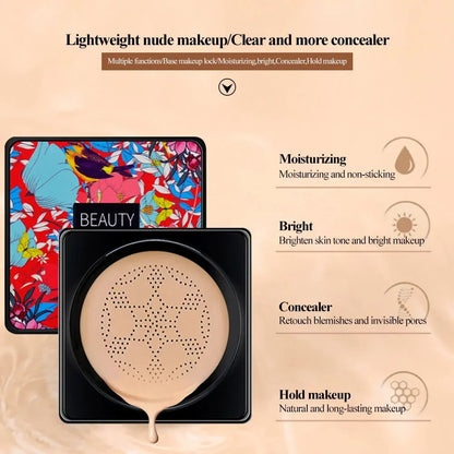 FoundationCream 1+1 GRATIS - Fuktighetsgivende Og Lysnende Foundationkrem Med Myk Svamp
