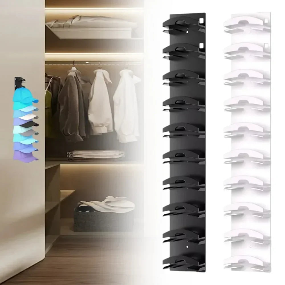 GlideHold® HatOrganizer 1+1 GRATIS: Veggmontert Hatt Organizer Stativ