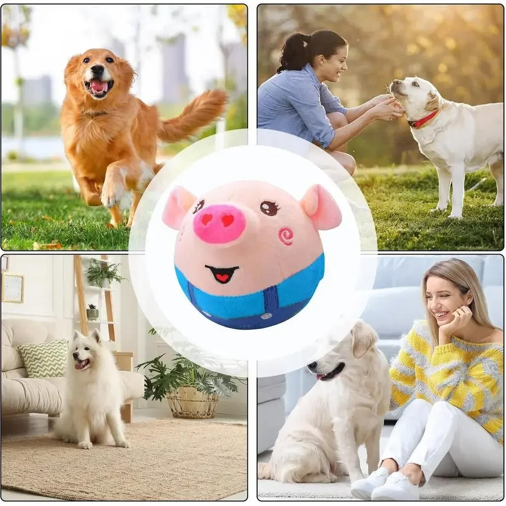 DogCatFri™ BouncingToy: Interaktiv Hoppende Kjæledyr Plysj Leketøyball