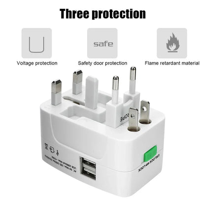 UniversalAdapter 1+1 GRATIS: Universal Dual Ports Rejse Kompakt Adapter