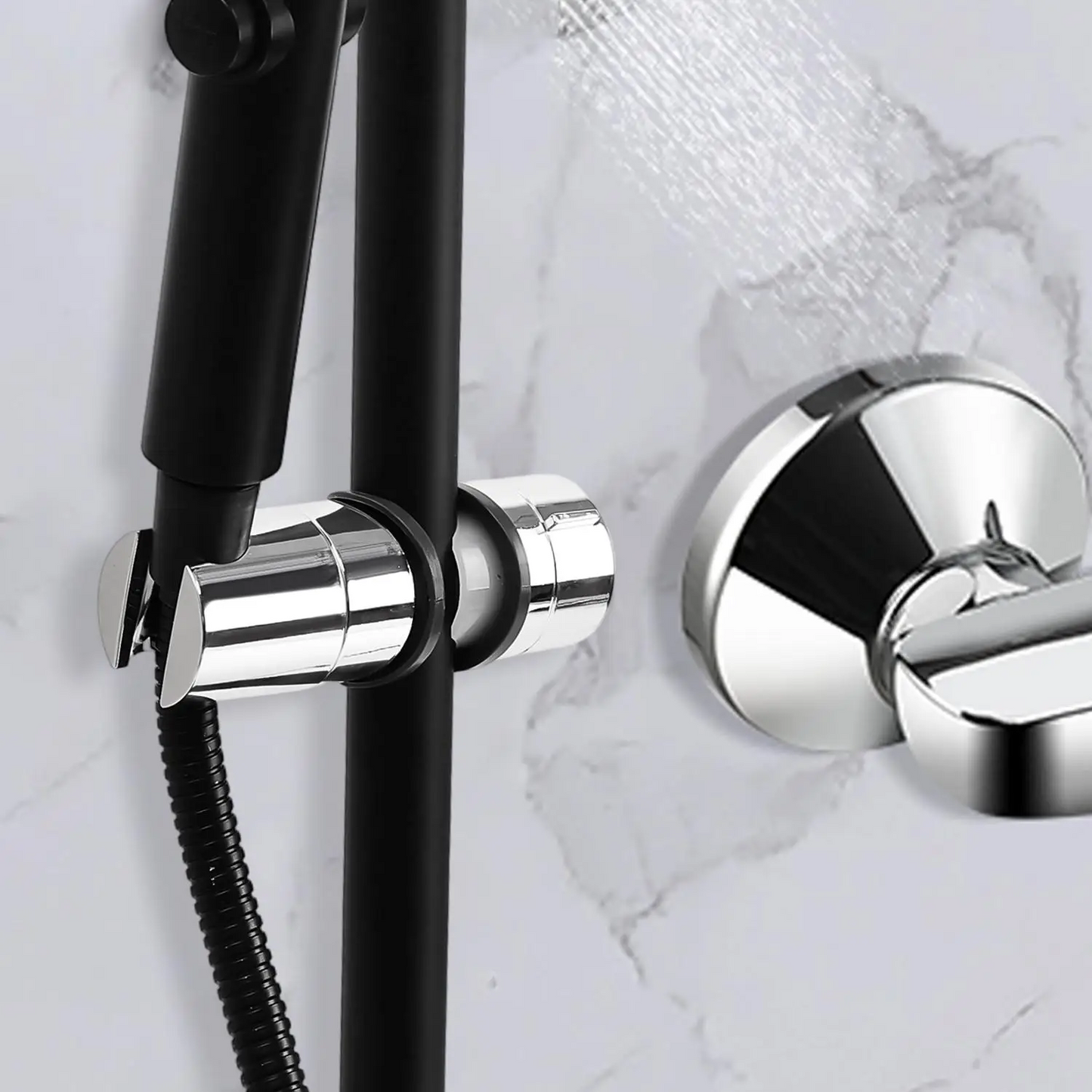 GlideHold® ShowerHolder 1+1 GRATIS: Universal Fit Enkelt-Justerbar Dusjholder Brakett