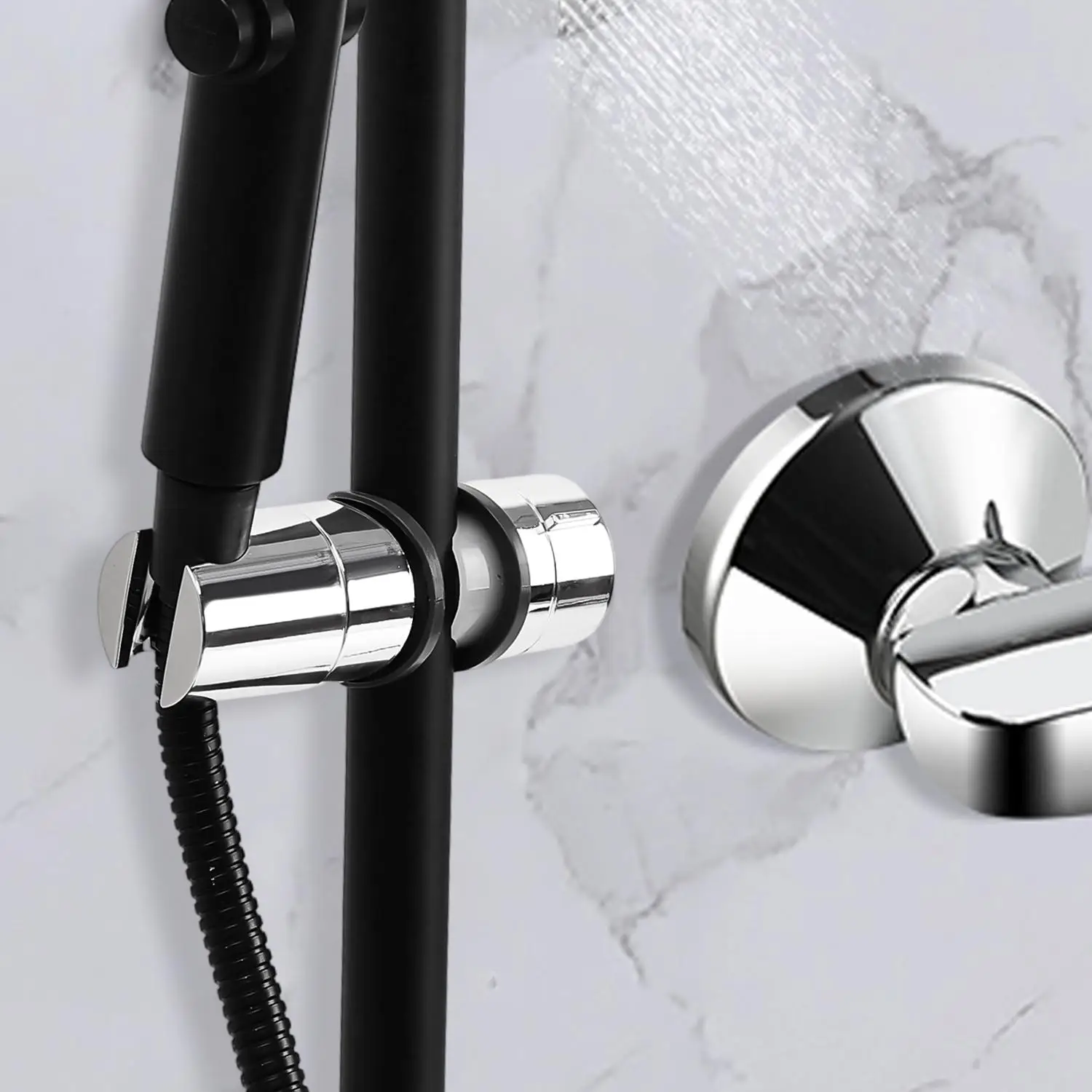 GlideHold® ShowerHolder 1+1 GRATIS: Universal Fit Enkelt-Justerbar Dusjholder Brakett
