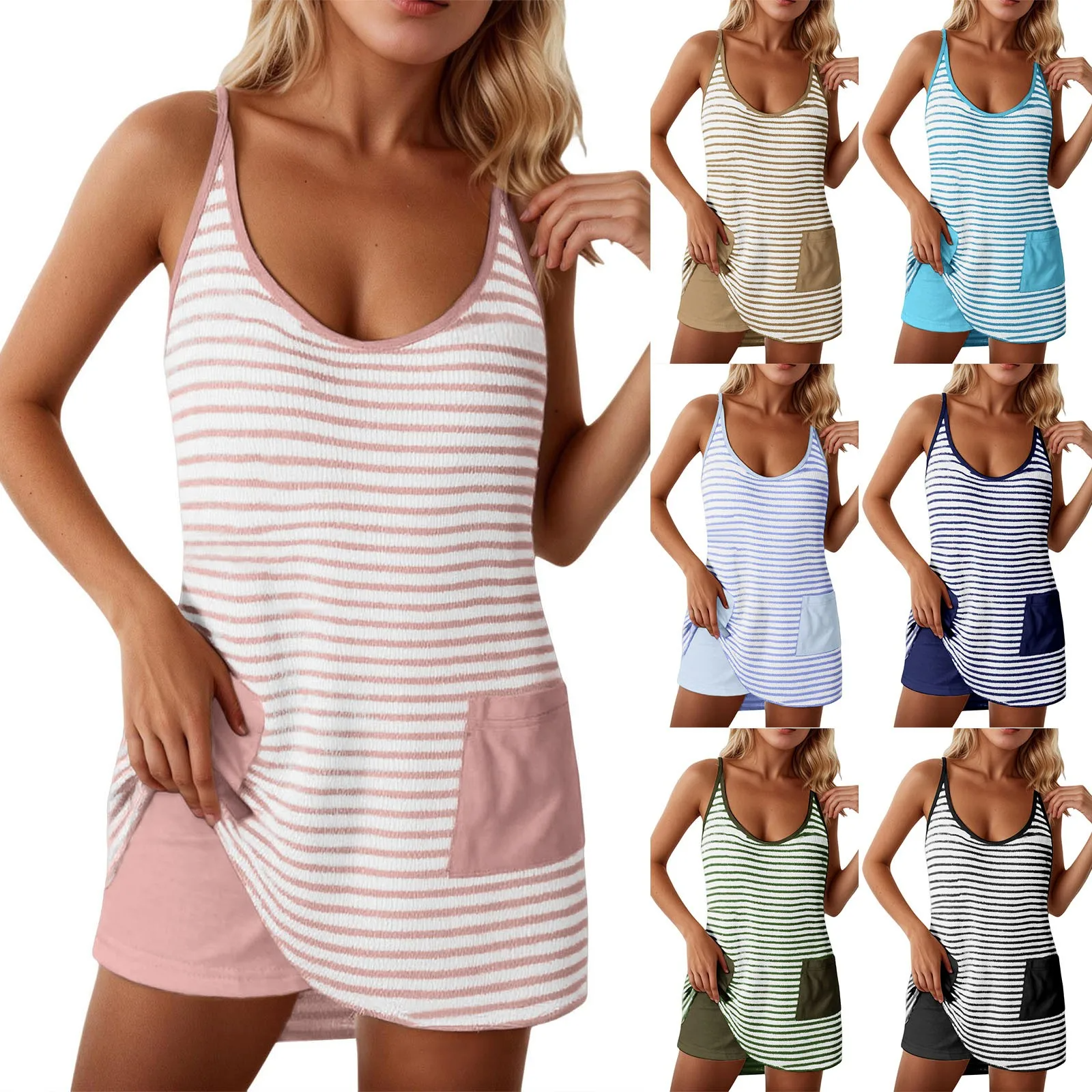 Icone™ DressShorts: Avslappet Minikjole Uten Ermer Med Innebygde Shorts