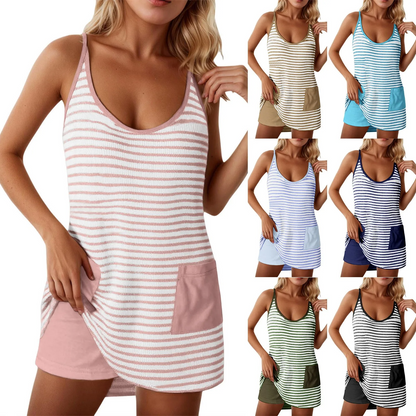 Icone™ DressShorts: Avslappet Minikjole Uten Ermer Med Innebygde Shorts