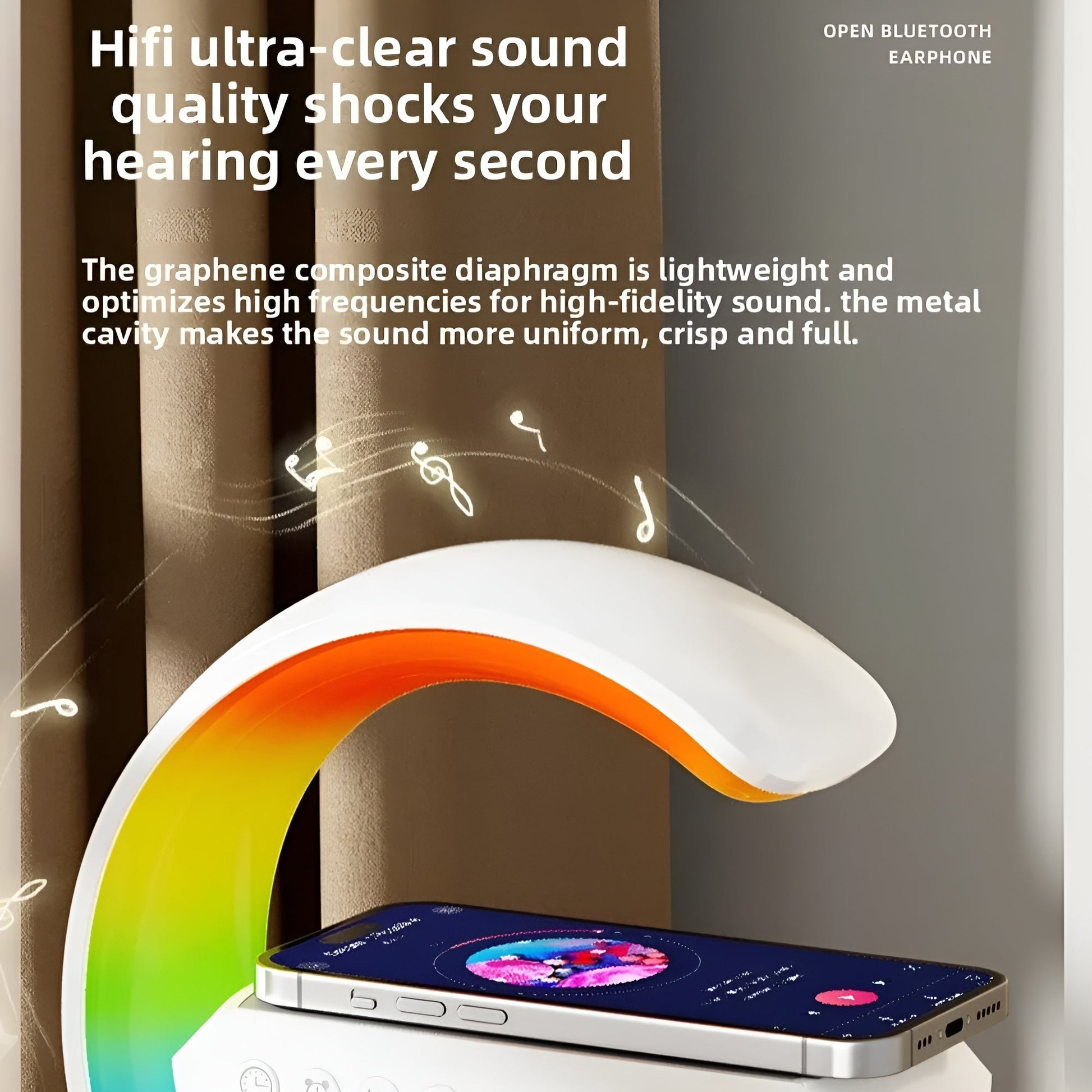 Ledsen™ Relaxi: Smart Avslapning Lys Atmosfære Bluetooth-høyttaler og Lader