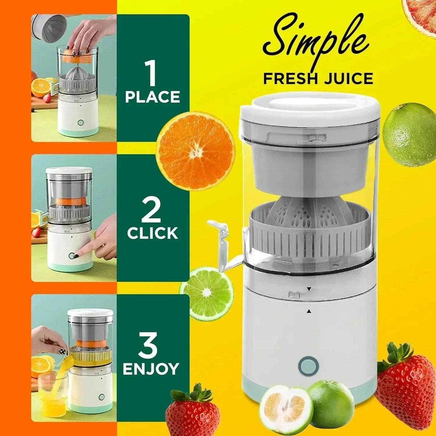Globetrek° FruitJuicer: Bærbar Elektrisk Frukt Juicer