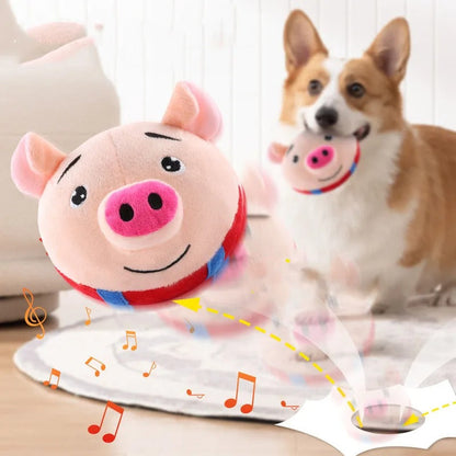 DogCatFri™ BouncingToy: Interaktiv Hoppende Kjæledyr Plysj Leketøyball
