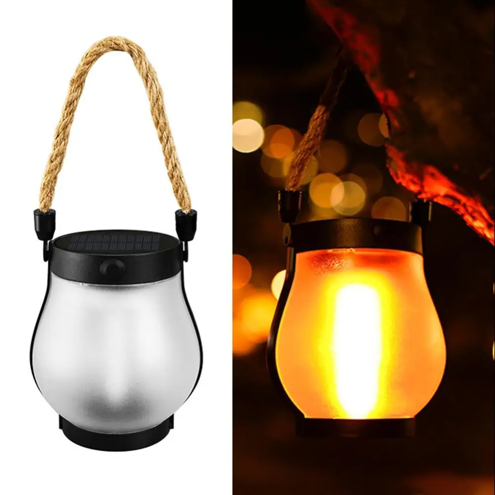 Ledsen™ SolarLantern: Solcelledrevet LED Flimrende Flamme Stilfull Solcellelykt