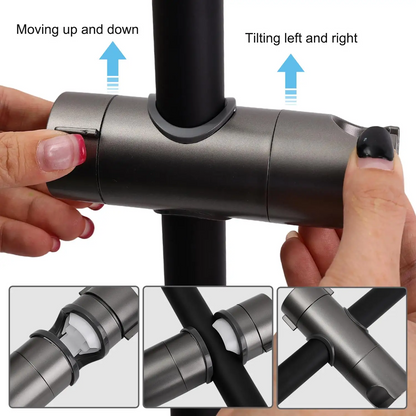 GlideHold® ShowerHolder 1+1 GRATIS: Universal Fit Enkelt-Justerbar Dusjholder Brakett