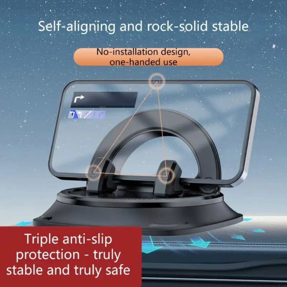 Holder360° MobileHolder: Sklisikker Dashboard Mobilholder Med 360° Rotasjon