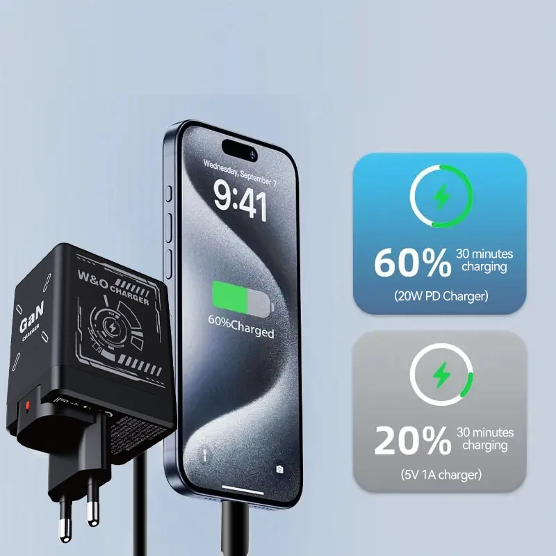 DualCharger: Rask Lading Dobbelt Uttrekkbar Kabel Reiselader
