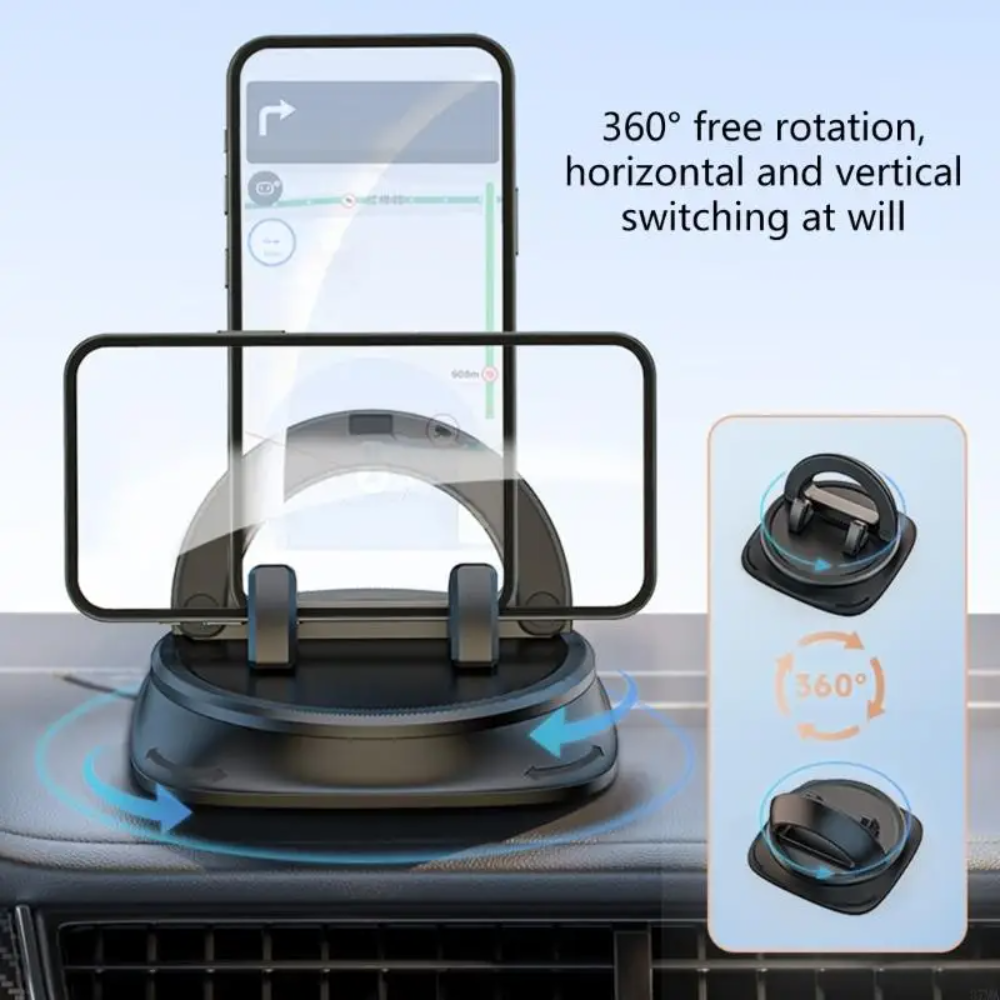 Holder360° MobileHolder: Sklisikker Dashboard Mobilholder Med 360° Rotasjon