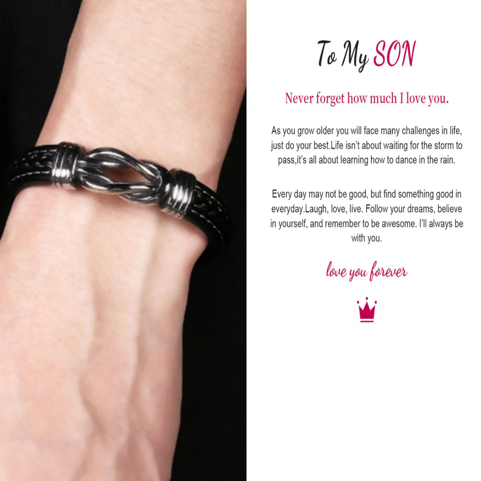 Jewelance™ InfinityBracelet: Uendelighetsknute Armbånd med Dedikasjonskort