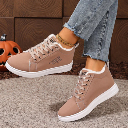 Happy™ VelvetSneakers: Platform Hyggeligt Ankel Snørebånd Fløjl Sneakers