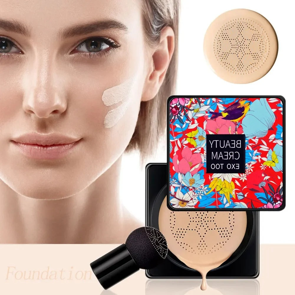 FoundationCream 1+1 GRATIS - Fuktighetsgivende Og Lysnende Foundationkrem Med Myk Svamp