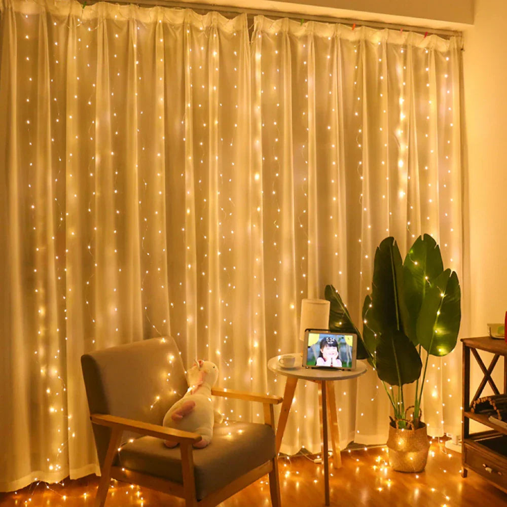 Ledsen™ CurtainLights: Nem-Installation Hyggelige Hjem LED Lyskæde Gardin Lys