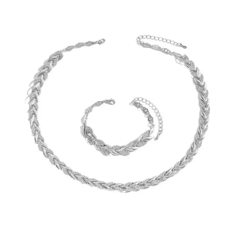 Jewelance™ FashionJewelry: Luksuriøst Pile-Inspireret Armbånd Og Halskæde Mode Smykker Sæt