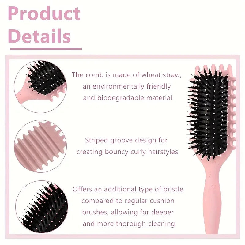 Rose® CurlBrush 1+1 GRATIS: Anti-Frizz Børster Hårstyling Krøllebørste