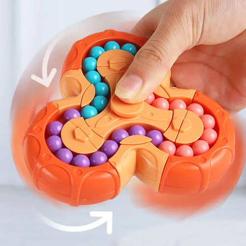 Kletshuts™ SensoryToy - 2 i 1 Rubiks terning / Magisk Bønne Gyro Fidget Spinner