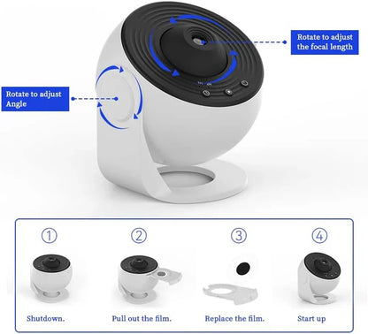 GalaxyProjector - 360° Roterende Galakse Nattlys